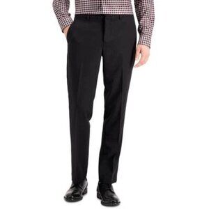 NWT - Perry Ellis Mens Modern fit Dress Pants 36 / 32 Black Solid Stretch